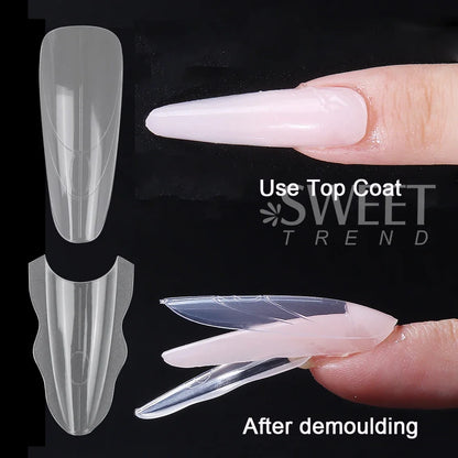 1 Box Dual Nail Forms New 180pcs 15 size Extensions-Dual Forms Long Coffin Almond Top/ Bottom Nail Forms Manicure Extension Tool