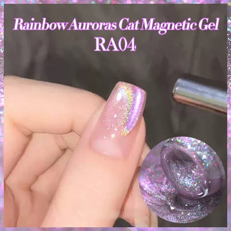 BORN PRETTY 10ml Silver Water Light Cat Magnetic Gel Nail Polish Nail Supplies Vernis Semi Permanent Gel for Fall Winter Nails