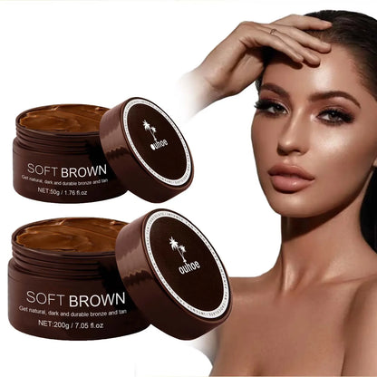 Soft Brown Self-Tanning Cream Intensive Tanning Outdoor Summer Beach Brown Bronzer Long Lasting Sunless Fake Tan Body Lotion