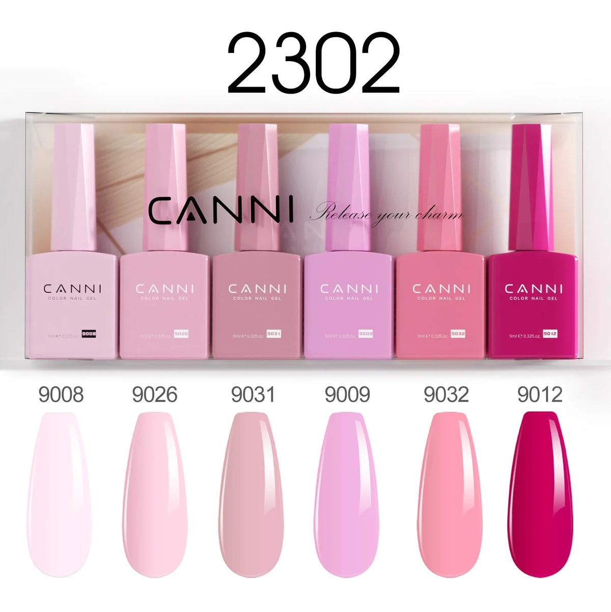 6pcs*9ml CANNI Nail Gel Polish Kit HEMA FREE Jade Jelly Nude Jelly Pink VIP Kit Christmas Gift French Nail Design Natural Color