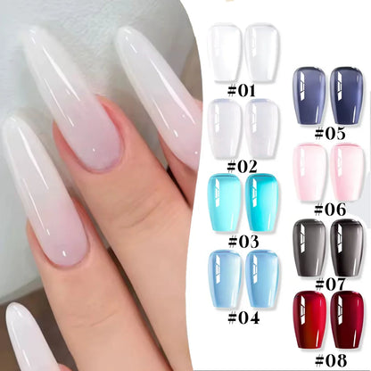 10ML 1-24PCS Milk White Jelly Gel Nail Polish Nail Art 2026 New Popular Nail Supplies UV LED Light Nails Black Red Nails