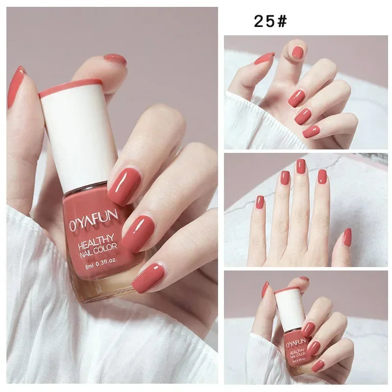 8ml Matte Waterproof No-bake Nail Polish Nail Art Tearable Quick Dry Normal Without Lamp Nail Polish Glitter Sequins UV Varnish