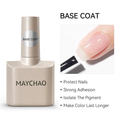MAYCHAO 12ml Jelly Gel Nail Polish Semi Permanent Top Coat Soak Off UV LED Gel Art Nail Varnish Manicure Long Lasting Nail Gel