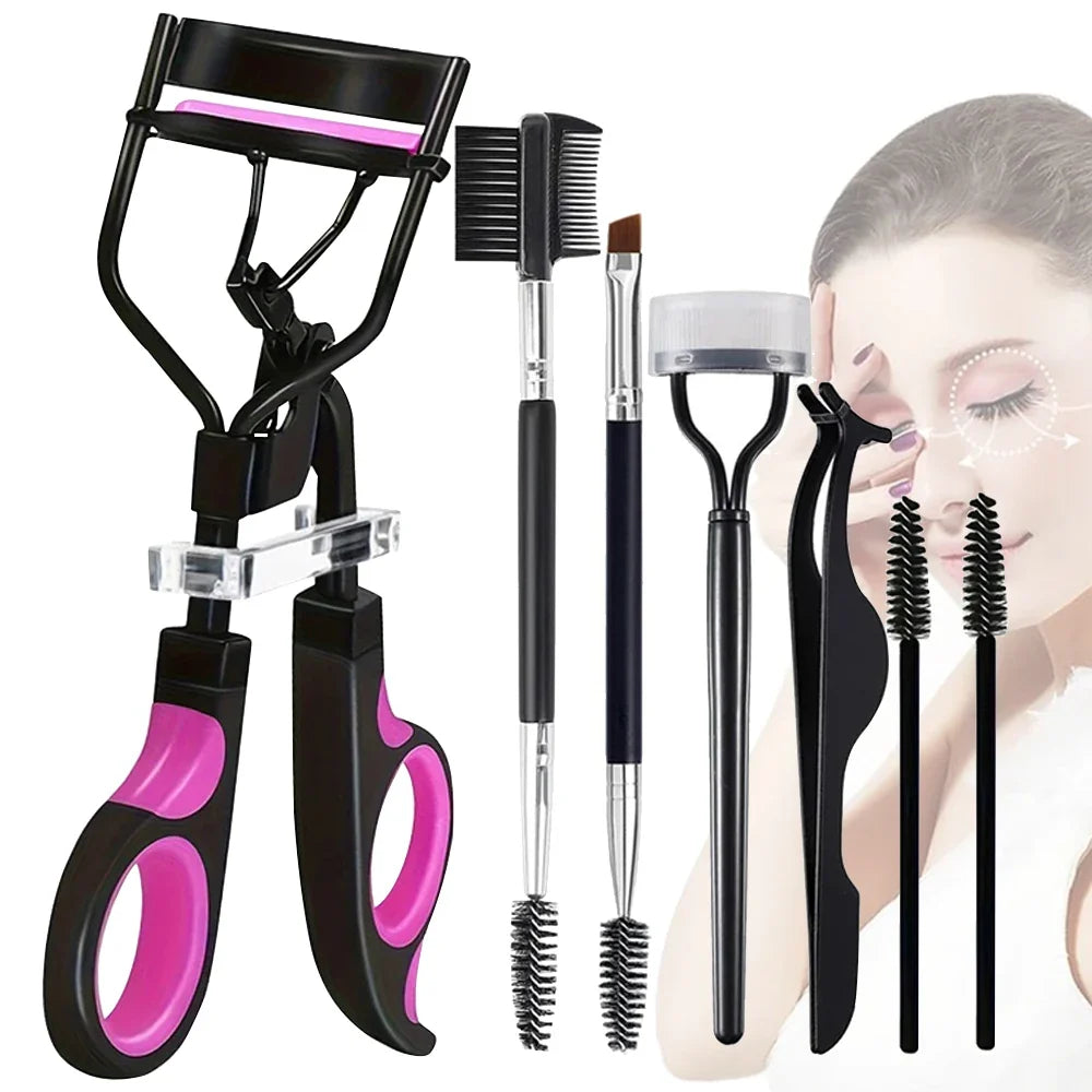 7/16PCS Eyelash Curler Set With 10pcs Replacement Pads For Women Professional Eyelashes Curling Tweezers Clips Lasting Eye Tool