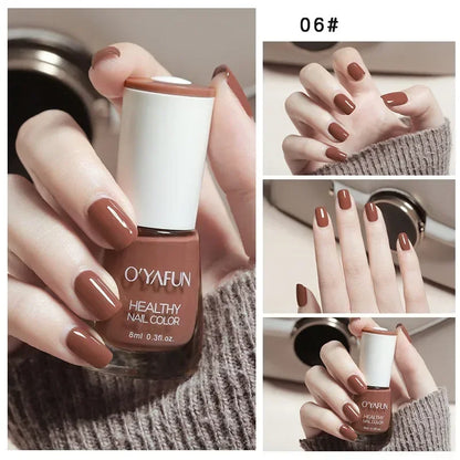 40 Colors Autumn Brown Colors Series Gel Varnish Water Based Nail Polish  Water Based No Baking Quick Dry Peel Off Nail Varnish