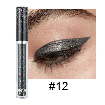 HANDAIYAN Liquid Eyeshadow Metallic Diamond Shiny Eye Liner Pen Giltter Eyeshadow Palette Lasting Shimmer Brighten Cosmetics