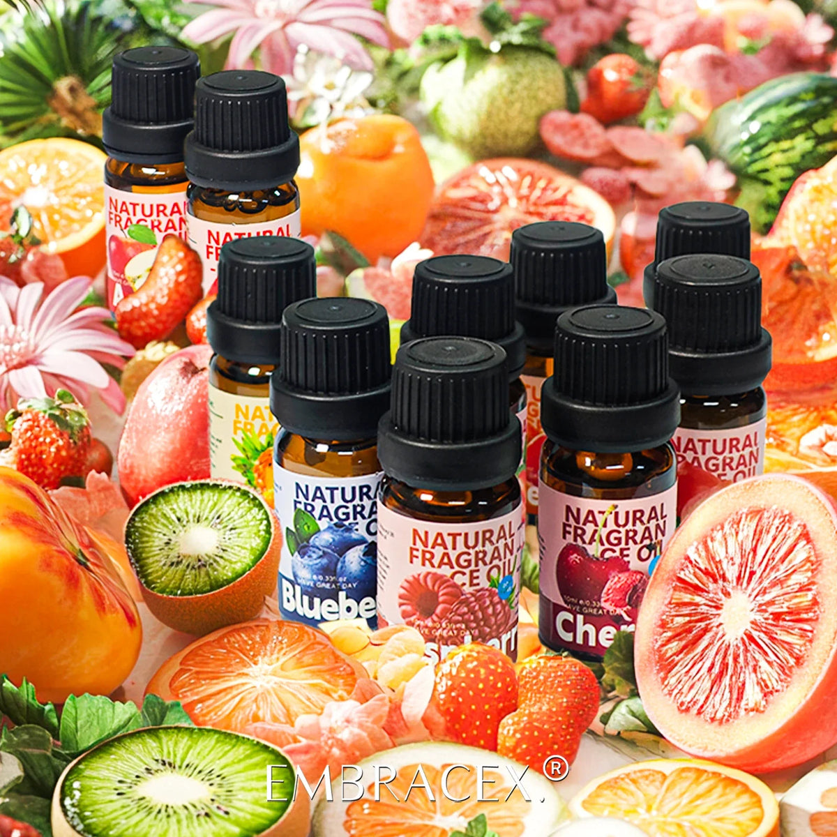 27 Type Fruit Essential Oils Fruit Perfumes Fragrance Oil for Diffuser Candles Making -Strawberry Lemon Peach Banana Mango