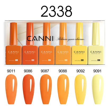 6pcs*9ml CANNI Nail Gel Polish Kit HEMA FREE Jade Jelly Nude Jelly Pink VIP Kit Christmas Gift French Nail Design Natural Color