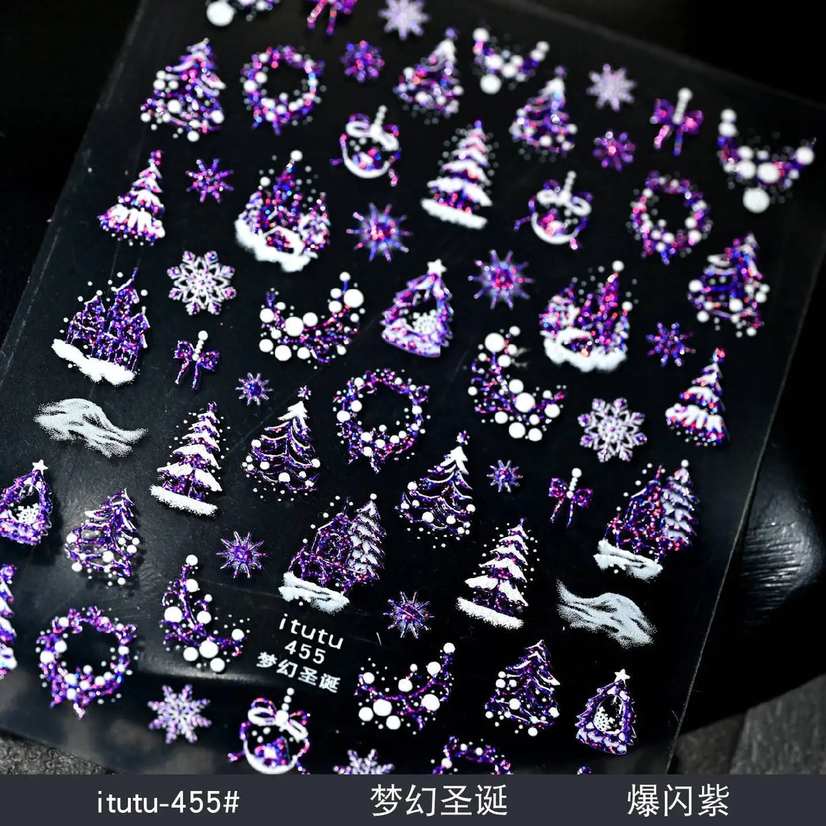 Christmas Nail Stickers Snowflake Nail Art Stickers Metal Silver Self-Adhesive Nail Decals ChristmasTree Winter Manicure Sliders