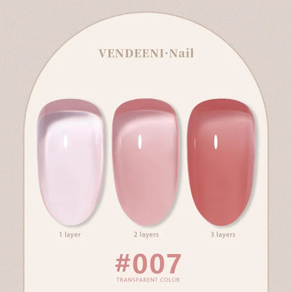 Vendeeni 24 Colors Jelly Transparent Gel Nail Polish Nude Pink Skin Color UV Soak Off Gel Varnish Jade Nail Art Gel Lacquer 15ml