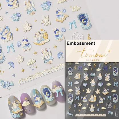 1pcs 5D Japanese Kawaii Bear Nail Art Stickers Brown Cartoon Animals Self-Adhesive Nail Decoration Decals DIY Slider Accessories