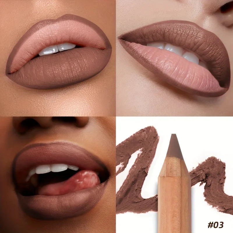 Matte Lip Liner- Long-Lasting, Easy to Color, Includes Sharpener - Perfect for a Flawless Finish! Pudaier Lip Contour 2.0