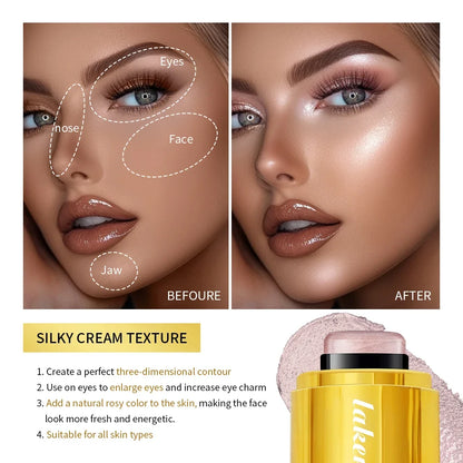 4Colors Highlighter Stick Brightening Skin Tone Contouring Natural Stereo Concealer Blush Multi-Purpose Stick