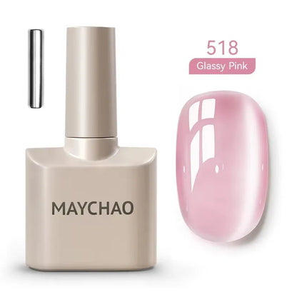 MAYCHAORomantic Galaxy Cat Eye Gel Nail Polish With Magnet Soak off UV Holographic Magnetic Rainbow Gel Polish for Nail Manicure