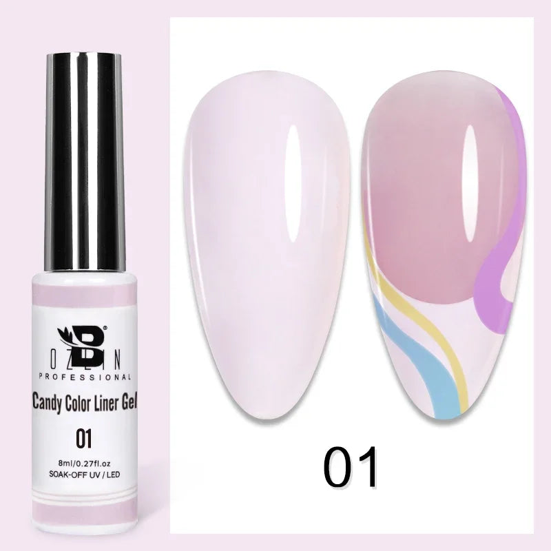 5ML Gold Silver Metallic Liner Paint Gel Polish Chrome Mirror Metal Effect Super Bright French UV LED Semi Permanent Nail Gel