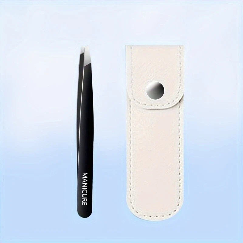 Precision Stainless Steel Eyebrow Tweezers Unscented Hair Removal & Grooming Tool, Durable Facial Care Accessory