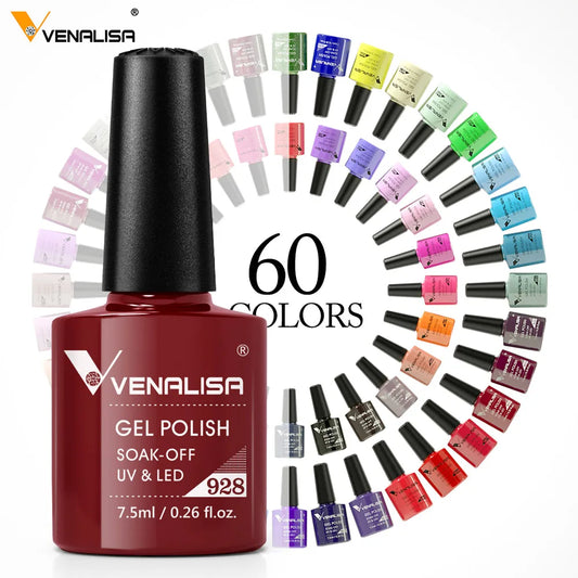 Venalisa Nail Gel Polish 60 Colors TPO FREE HEMA FREE Nail Art Soak Off Odorless Organic UV Gel Nail Polish Varnish Gel Lacquer