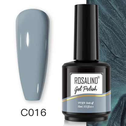 ROSALIND 7ml/15ml Summer Green Gel Nail Polish Semi Permanent Nail Art Manicure Soak Off Top Base Matt Hybrid Varnishes UV Gel