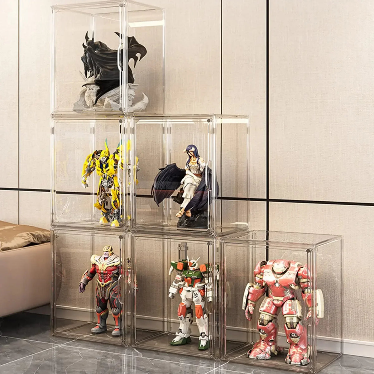 New Large Capacity Storage Box Organizer for Figures Acrylic Box Clear Blind Box Showcase Makeup Organizer for Bag