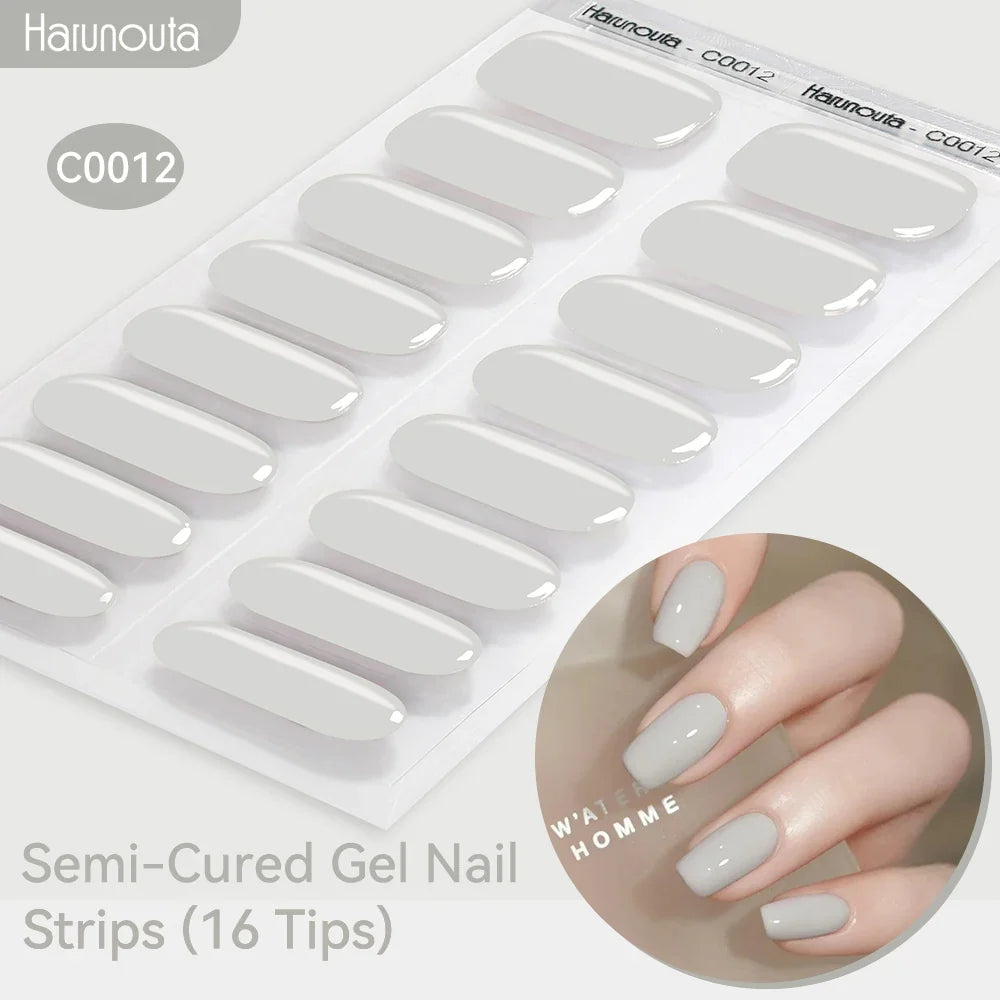 Gradient Auroras Semi Cured Gel Nail Strips Sparkly Shinning DIY Gel Polish Stickers for Nails Works with UV/LED Nail Lamps