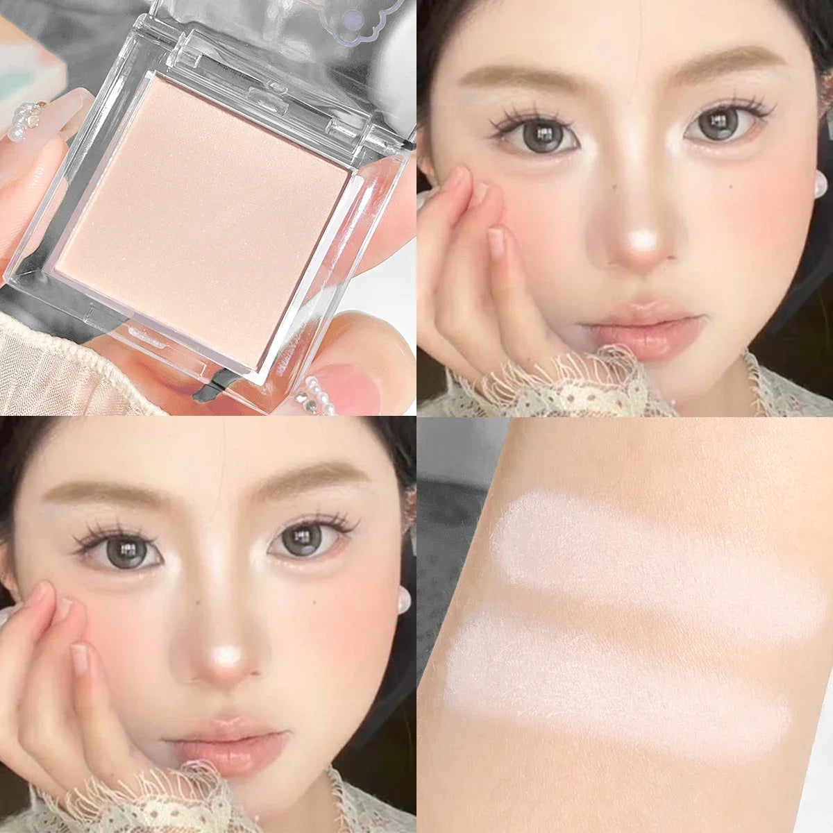 Hisyi Matte Monochrome Eyeshadow Palette Natural Light Highlighter Powder For Delicate Eye Contouring Brightens