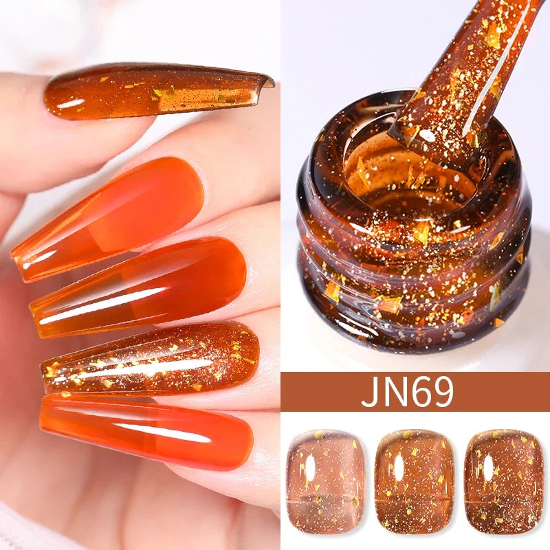 BORN PRETTY 10ml Blood Red Jelly Gel Nail Polish Halloween Nails Art Gel Polish Sheer Translucent Nail Gel for Winter Manicure