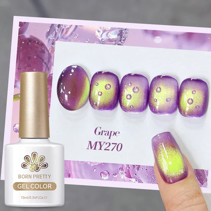 BORN PRETTY 10ml Fruit Purple Grape Cat Magnetic Gel Nail Polish 2025 New Whitening Guava Glass Beads Varnish Nail Supplies