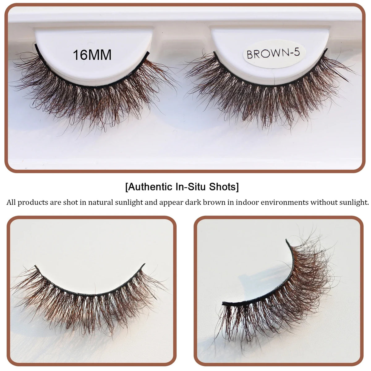 RED SIREN Brown Fluffy Mink Lashes 2026 New Design Luxurious Soft Natural Strip Lashes Cosplay Mink False Eyelashes Supplies
