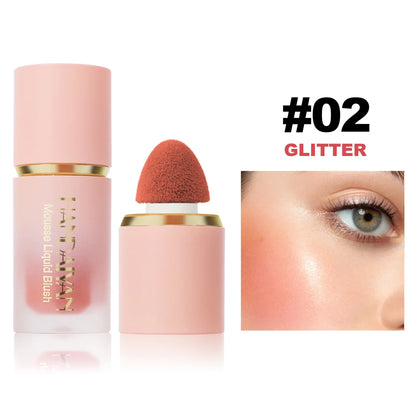 HANDAIYAN Liquid Blush Facial Matte Makeup Lasting Easy to Color Make Up Blusher With Sponge Brush Tip Velvet Rouge Cosmetics