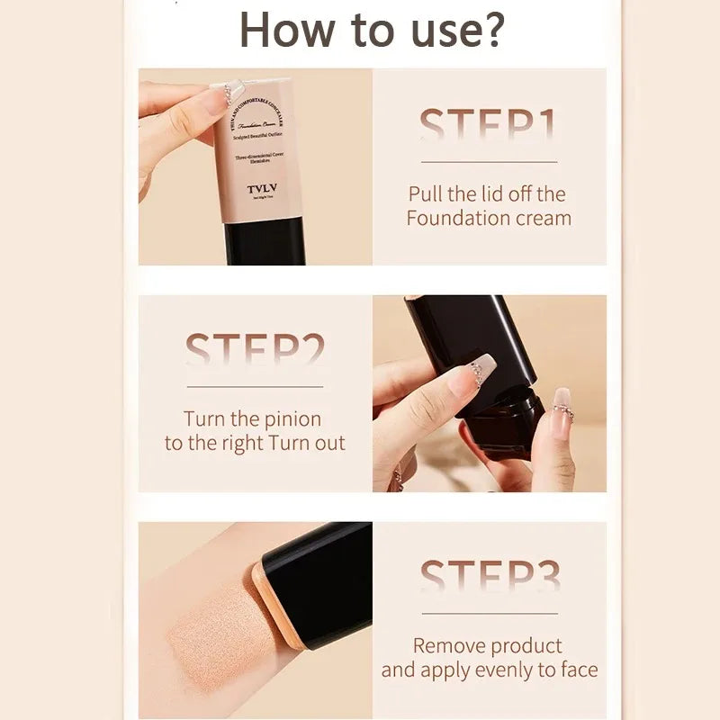 TVLV eraser foundation make-up stick 20g,with brush to brighten skin liquid foundation,non-marking,long-lasting makeup concealer