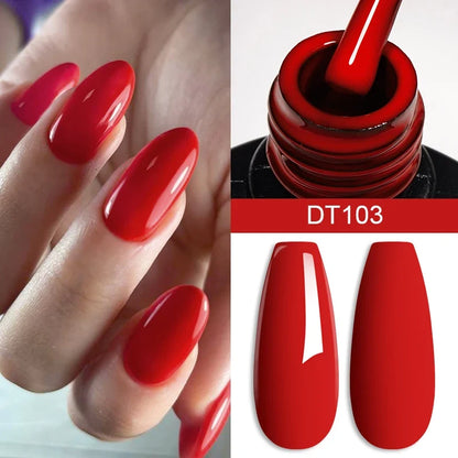 7ml Burgundy Crimson Nail Gel Polish, High Pigment, Non Streak, Long Lasting, UV LED Soak Off Nail Art Gel for Home Salon DIY