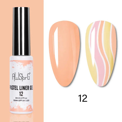 5ML Gold Silver Metallic Liner Paint Gel Polish Chrome Mirror Metal Effect Super Bright French UV LED Semi Permanent Nail Gel