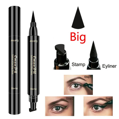 1 Pcs Black Wings Stamp Liquid Eyeliner, Easy Cat Eye Template Makeup Tool Anti-smudge, Vamp Wing, Lasting Waterproof Anti-sweat