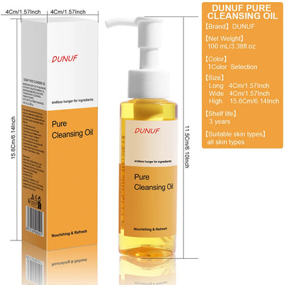 DUNUF 100ML Cleansing Oil Plant Extract Deep Cleans Facial Pores Moisturizing Reduces Blackheads Face Skin Care Makeup Remover