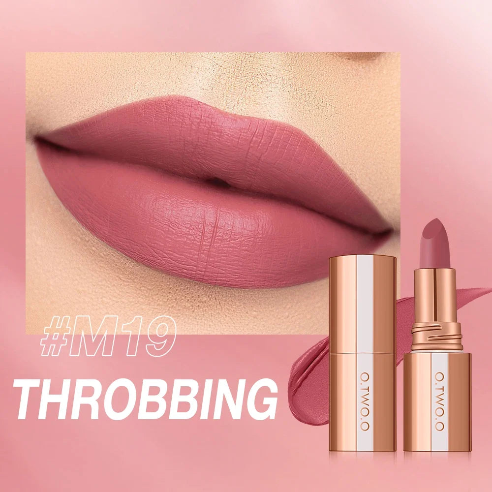 O.TWO.O Matte Lipstick Lip Tint 14 Colors Waterproof Long Lasting Non-transfer Smooth Highly Pigmented Velvet Lip Sticks Makeup