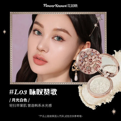 The Flower Knows Little Angel Collection Relief Highlight Face Powder iluminador Makeup Contour Highlighter Palette 8g/0.3Fl.oz