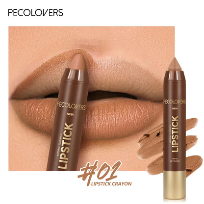 2In1 Matte Lipstick Pencil Waterproof Long Lasting Lip Brown Velvet Lip Liner Pen Lips Makeup Women Cosmetics
