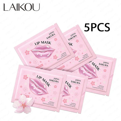 LAIKOU 5/10pcs Lip Mask Lip Care Moisturizing Hydrating Repair Lighten Lip Lines Labial Gel Patch Lips Pad Patches Care Products