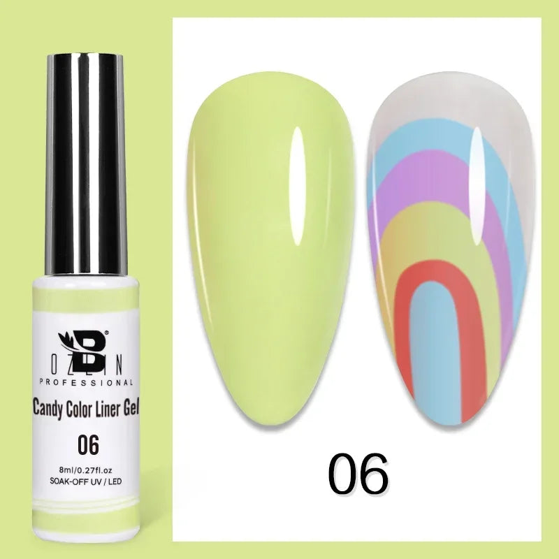 5ML Gold Silver Metallic Liner Paint Gel Polish Chrome Mirror Metal Effect Super Bright French UV LED Semi Permanent Nail Gel