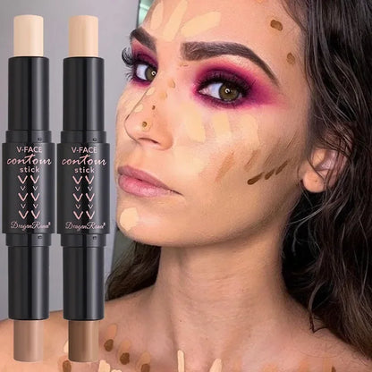 Waterproof Double-end Contouring Bronzer Stick Lasting Natural Matte Concealer Highlighter Pencil Corrector Skin Tone Pen Makeup