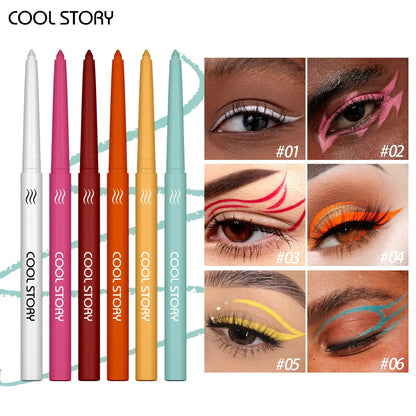 COOL STORY 12 Colors Matte Eyeliner Gel Pencil Set Creamy Eyeshadow Stick Silky Smooth Waterproof Sweat Body Paint Pencil