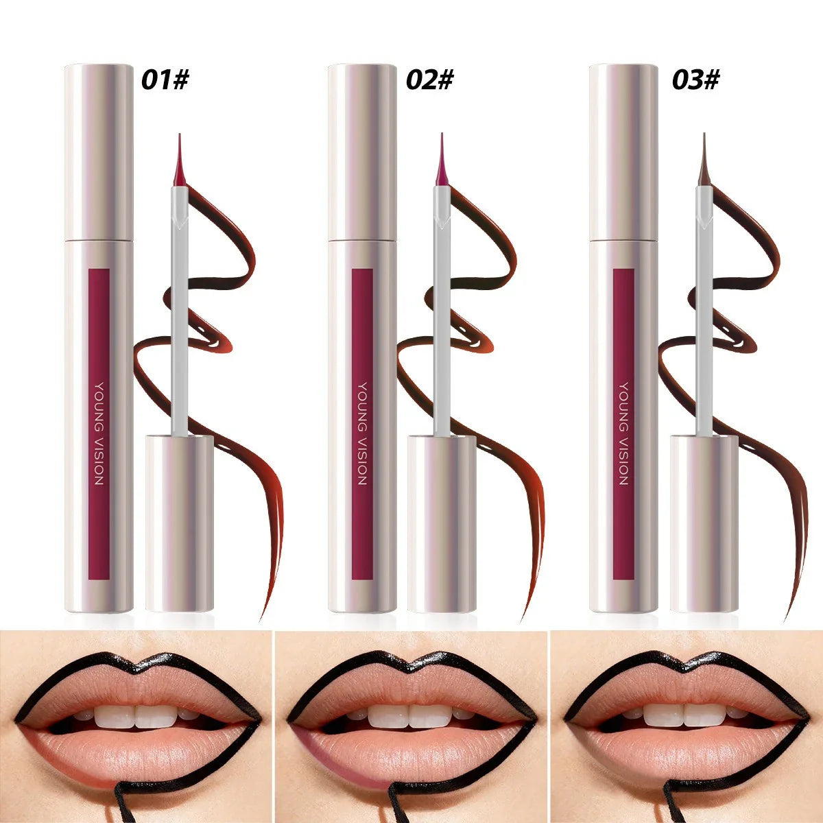 Waterproof Lip Liner Peel Off Tattoo Lipgloss Waterproof Long Lasting Matte Lip Tint Brown Contour Tear-off Lips Stain Cosmetics