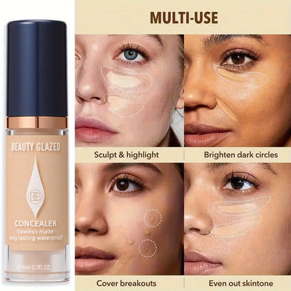 3Pcs/Set Full Coverage Concealer Foundation Long Lasting Waterproof Matte Finish Dark Spots Tattoos Travel Size Cosmetics
