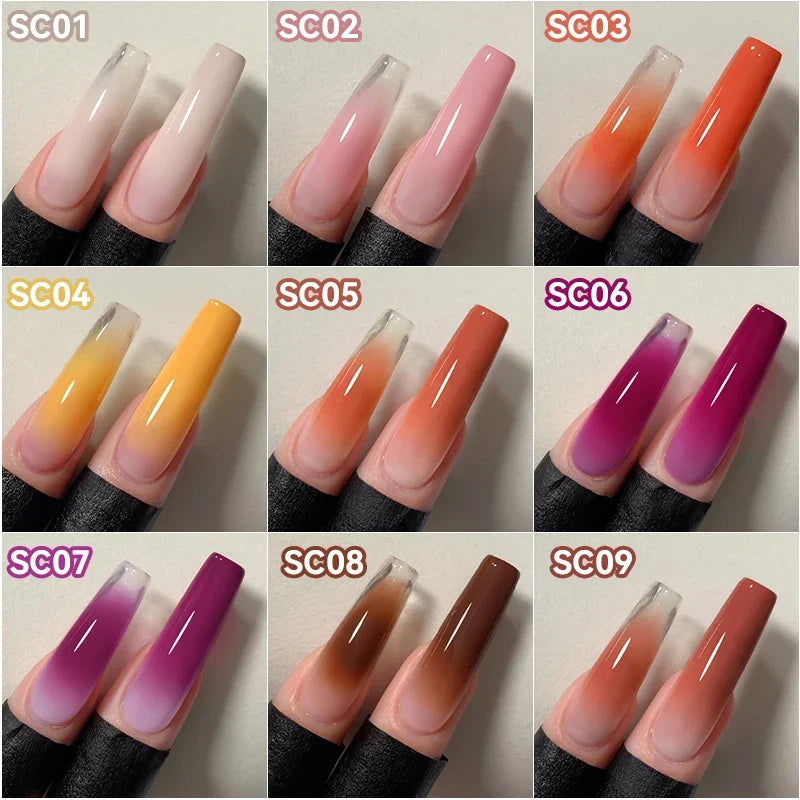 UR SUGAR 9 Colors Gradient Painting Gel Nail Art Gradient Color DIY Design Gel 4 In 1 Used For Gradient Nail Stamping Pattern