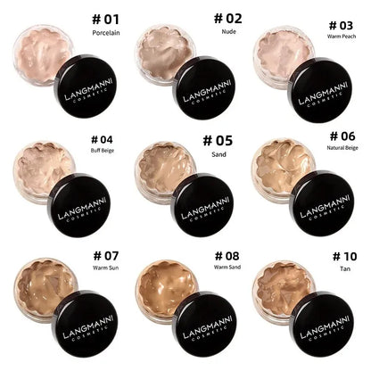 Full Coverage Liquid Concealer Waterproof Foundation Makeup Base Long Lasting Cream for Dark Circles Acne Natural Matte
