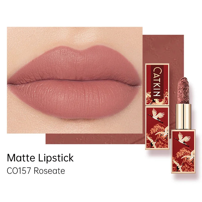 CATKIN Makeup Velvet Matte Lipstick, Hydrating Satin Long Lasting lipstick with Smooth and Creamy Texture, 3.6g