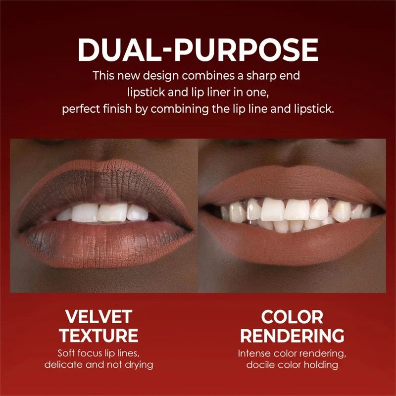 Tapered Nib Lip Liner Pencil Long-Lasting Matte Black Brown Velvet Lipstick Waterproof Natural Slim Lip Liner Makeup Cosmetics