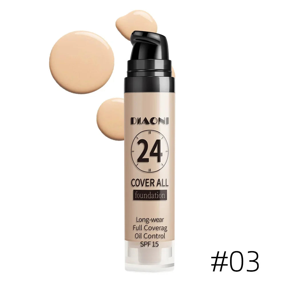 Professional makeup 9-color waterproof moisturizing liquid fully covering concealer 24H durable liquid foundation natural matt