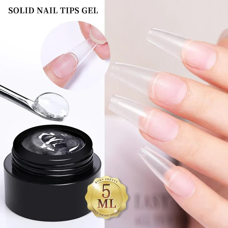 BORN PRETTY 15ml Clear Non Stick Hand Extension Gel 3D Shaping Sculpting Carving Nail Art Solid Hard Gel for Fake Nail