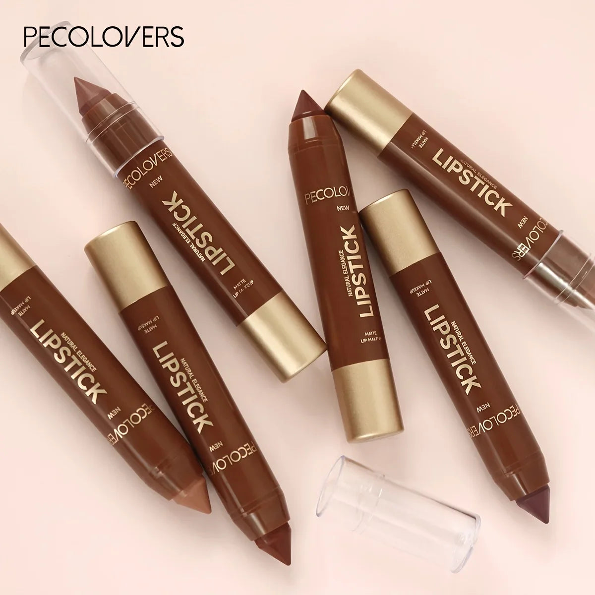 Velvet Lip Liner Crayon, Matte Tapered Gradient Lipstick Pen, Waterproof Non-Sticky Contouring Lip Makeup, Mixed Color System